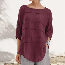 Load image into Gallery viewer, Striped Dolman Sleeve Casual Cotton Top