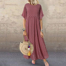 Load image into Gallery viewer, Half Sleeve Polka Dot Dress