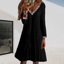 Load image into Gallery viewer, Long-sleeved Dress with V-neckline