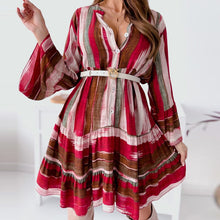 Load image into Gallery viewer, Printed V-Neck Pleated Skirt