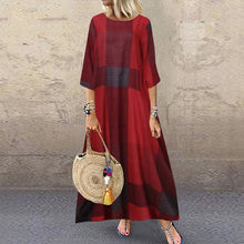 Load image into Gallery viewer, 3/4 Sleeve Plaid Dress