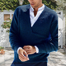 Load image into Gallery viewer, Solid Slim Long-sleeved V-neck Sweater