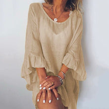Load image into Gallery viewer, Ruffled Linen Dress