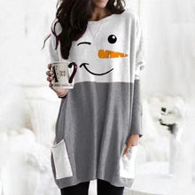 Load image into Gallery viewer, Christmas Snowman Print Long Sleeve Dress