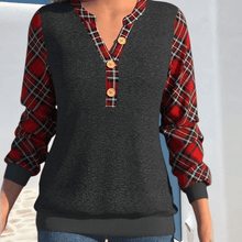 Load image into Gallery viewer, Sweater with Checkerboard Pattern and Buttons