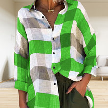 Load image into Gallery viewer, Women's Printed Long-sleeved Shirt Loose Plaid Shirt
