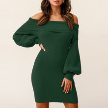 Load image into Gallery viewer, Balloon Sleeve Ribbed Dress