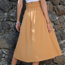 Load image into Gallery viewer, Women's Tie Knot Elastic Waist Button Front Elegant Midi Skirt