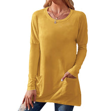 Load image into Gallery viewer, Crew Neck Long Sleeve Pocket T-Shirt