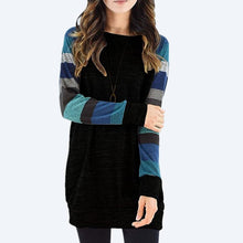 Load image into Gallery viewer, Striped Printed Crew Neck Oversized Sweatshirt