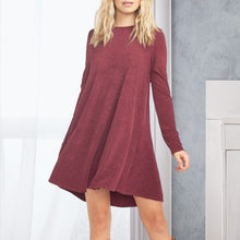 Load image into Gallery viewer, Burgundy Round Neck Dress