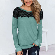Load image into Gallery viewer, Lace Panel Solid T-Shirt