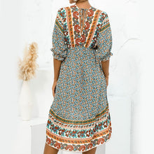 Load image into Gallery viewer, V Neck Open Back Irregular Dress