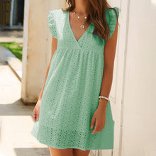 Load image into Gallery viewer, Summer Lace Dress with Ruffled Sleeves