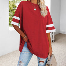 Load image into Gallery viewer, Loose Crew Neck Contrast T-Shirt