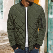 Load image into Gallery viewer, Men's Bomber Quilted Diamond Padded Jacket