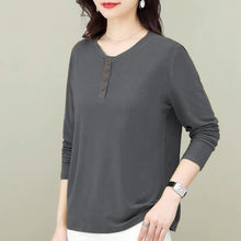 Load image into Gallery viewer, Solid Color Versatile Round Neck Tops