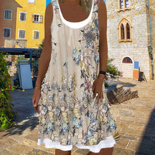 Load image into Gallery viewer, Printed Sleeveless Crewneck Dress