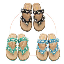 Load image into Gallery viewer, Women's Bohemian Sparkle Bling Flip Flops
