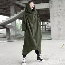 Load image into Gallery viewer, Unisex Long Sleeve Hooded Long Coat