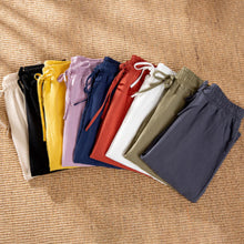 Load image into Gallery viewer, Women's Casual Cotton And Linen Elastic Waist Straight Pants