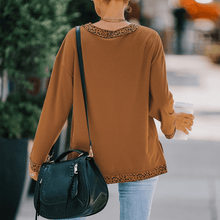 Load image into Gallery viewer, V-neck sexy off-the-shoulder T-shirt