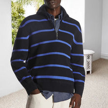 Load image into Gallery viewer, Lapel Striped Knit Sweater