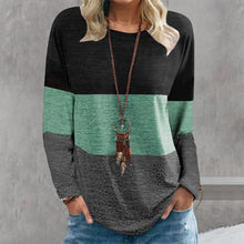 Load image into Gallery viewer, Color Block Printed Crew Neck Sweatshirt