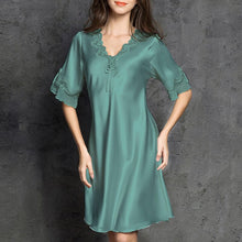 Load image into Gallery viewer, Faux Silk Pajama Dress