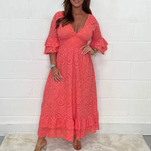 Load image into Gallery viewer, Loose High Waist Embroidered Dress