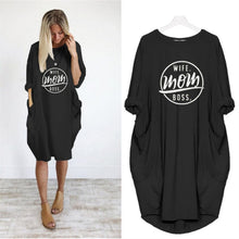 Load image into Gallery viewer, "Wife-Mom-Boss" Printed Dress