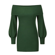 Load image into Gallery viewer, Balloon Sleeve Ribbed Dress