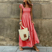 Load image into Gallery viewer, Singing Solo Multi Plaid Smocked Bust Maxi Dress