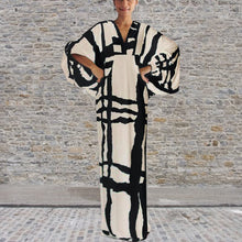 Load image into Gallery viewer, Women's V-Neck Sleeved Printed Dress