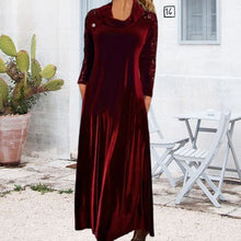 Load image into Gallery viewer, Long Sleeve Velvet Maxi Dress with Sequins