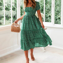 Load image into Gallery viewer, Puff Sleeve Floral Long Dress