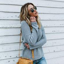 Load image into Gallery viewer, Women's Casual Cross Backless Long Batwing Sleeve Sweater