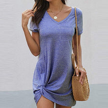 Load image into Gallery viewer, Side Knot Short Sleeve Dress
