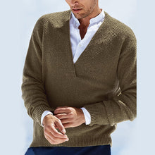 Load image into Gallery viewer, Solid Slim Long-sleeved V-neck Sweater