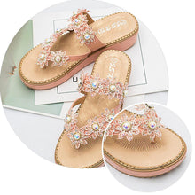 Load image into Gallery viewer, Women's Bohemian Sparkle Bling Flip Flops