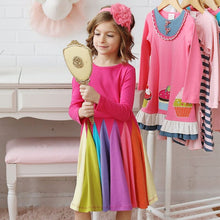 Load image into Gallery viewer, Round Neck Spelling Color Rainbow Princess Dress