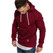 Load image into Gallery viewer, Loose Plain Lace Up Pullover Men's Hoodie with Pocket