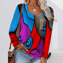 Load image into Gallery viewer, Casual Color Block Long Sleeve T-Shirt