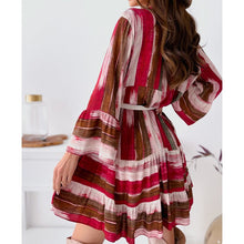 Load image into Gallery viewer, Printed V-Neck Pleated Skirt