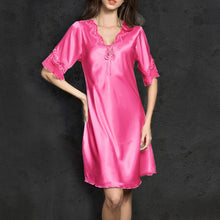 Load image into Gallery viewer, Faux Silk Pajama Dress