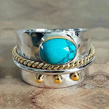 Load image into Gallery viewer, Withinhand Sterling Silver Turquoise Wide Band Ring