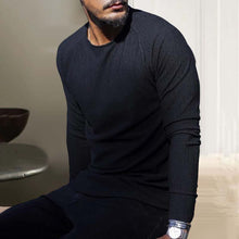 Load image into Gallery viewer, Round Neck Long Sleeve Slim Fit Solid Knit Sweater