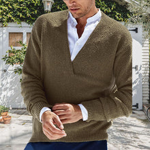Load image into Gallery viewer, Solid Slim Long-sleeved V-neck Sweater