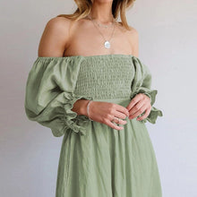 Load image into Gallery viewer, French Ruffled Lantern Sleeves Multi-wear Dress