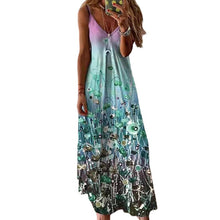 Load image into Gallery viewer, Women's V-neck Print Loose Slip Dress